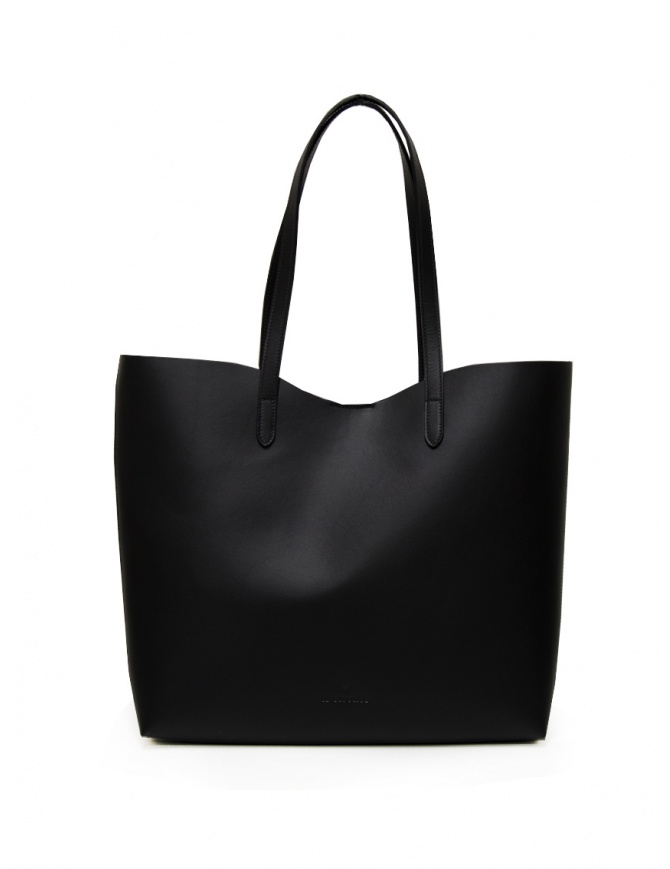 Il Bisonte tote bag in matte smooth black leather BTO140 PV0041 NERO BK252 bags online shopping