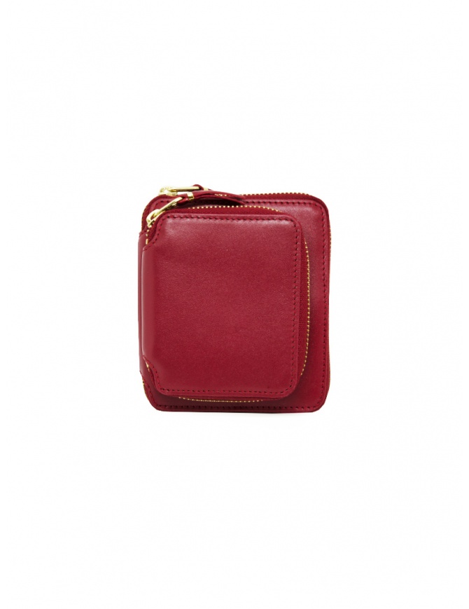 Comme des Garçons portafogli quadrato rosso con tasca esterna SA2100OP SA2100OP RED portafogli online shopping