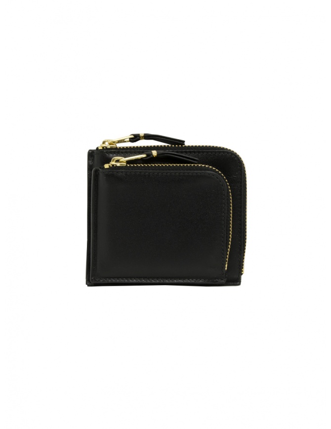 Comme des Garçons SA3100OP black leather purse with outside pocket SA3100OP BLACK wallets online shopping