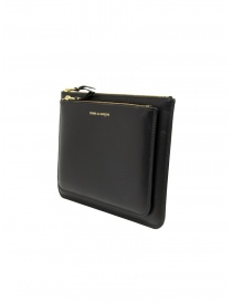 Comme des Garçons SA5100OP outside pocket black leather pouch buy online
