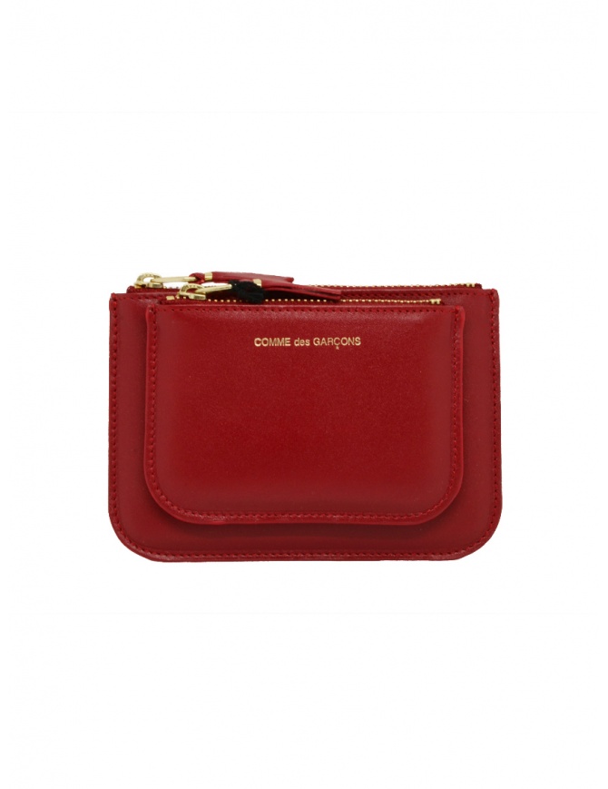 Comme des Garçons SA8100OP portamonete a busta rosso con tasca esterna SA8100OP RED portafogli online shopping