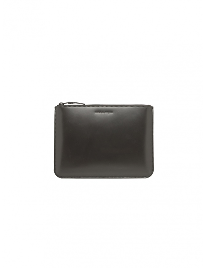 Comme des Garçons SA5100VB very black leather zippered pouch SA5100VB VERY BLACK wallets online shopping