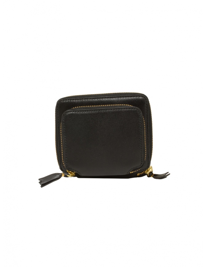 Comme des Garçons portafogli nero quadrato con tasca esterna SA2100OP SA2100OP BLACK portafogli online shopping