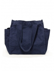 Bags online: Kapital oversized tote bag in navy blue cotton canvas