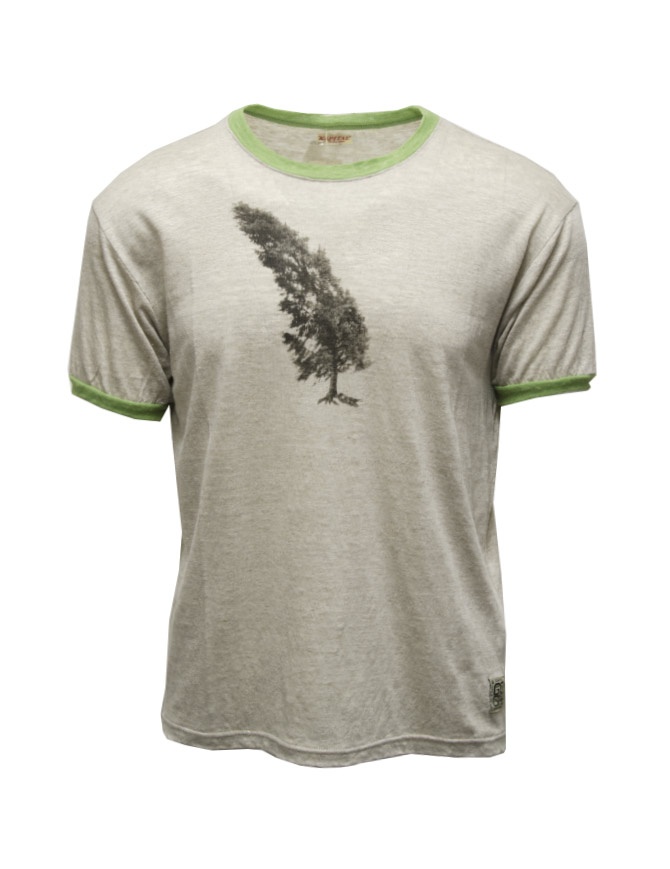 Kapital Conifer & G.G.G. grey t-shirt with tree K2304SC157 NAT mens t shirts online shopping
