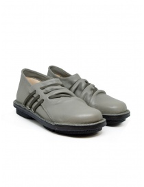 Trippen Thrill flat shoes in grey leather with side strings THRILL BETON-SAT KA GRY order online