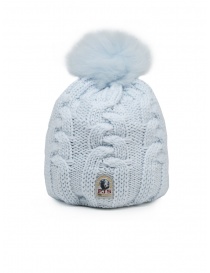 Parajumpers wool cap with pompom in baby blue color PAACHA11 CABLE MOCHI order online