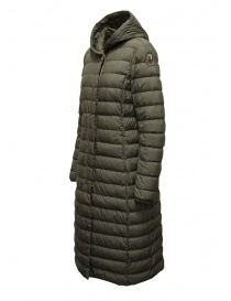 Parajumpers Omega extra long down jacket in olive green buy online