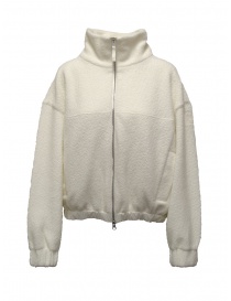 Women s knitwear online: Parajumpers Minori white sweatshirt with zip