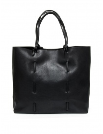Il Bisonte black leather tote bag with knotted handles BTO142 BK296B NERO order online