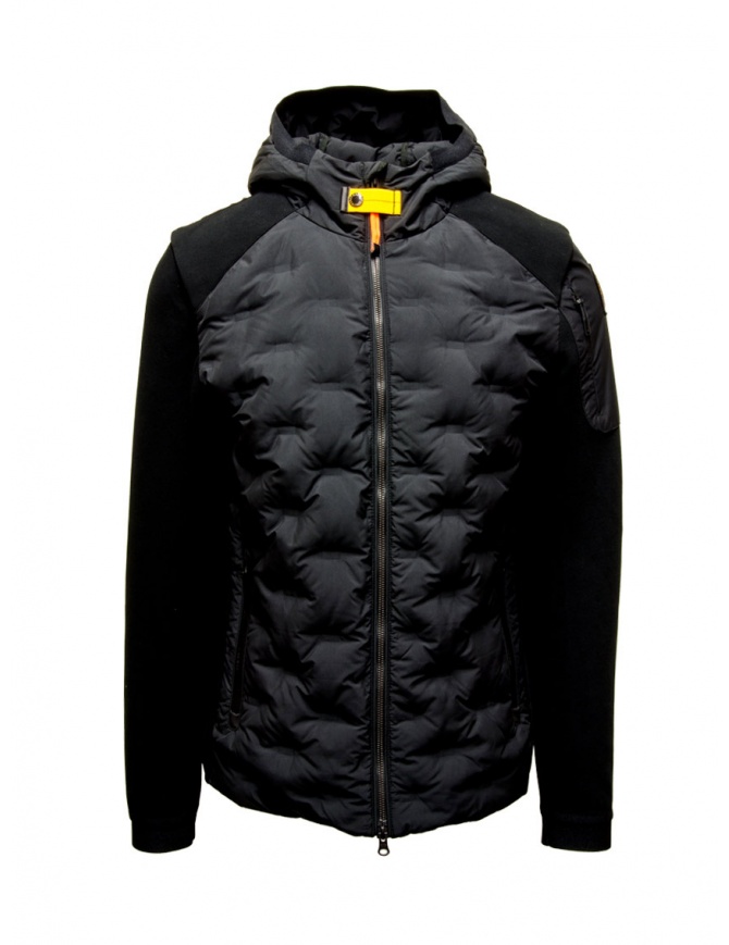 Parajumpers Benjy black down jacket with piqué sleeves PMHYJP03 BENJY BLACK mens jackets online shopping