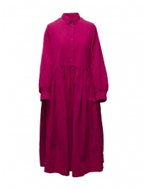 Casey Casey Ethal maxi chemisier dress in raspberry-colored cotton 21FR451 RASPBERRY