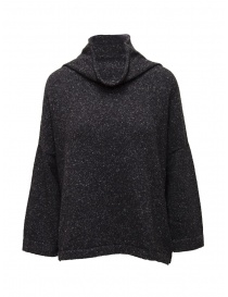 Ma'ry'ya boxy sweater in salt and pepper black wool online