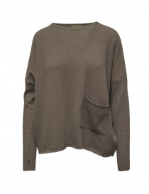 Ma'ry'ya taupe wool pullover with front pocket YLK061 B3TAUPE