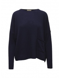Ma'ry'ya blue wool sweater with pocket YLK061 B7NAVY