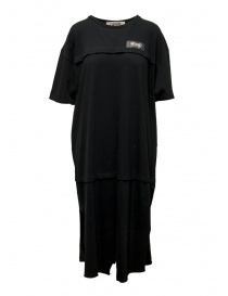 QBISM vestito lungo in cotone nero scontati online