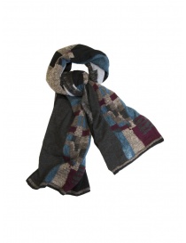 M.&Kyoko thin scarf in black patchwork wool BCA01425WA BLACK 81 order online
