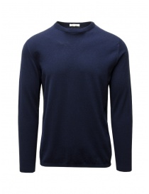 Monobi Wholegarment sweater in blue cotton and cashmere 13644515 NAVY MEL. 6 order online