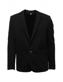 Giacche uomo online: Label Under Construction blazer nero in cashmere e cotone