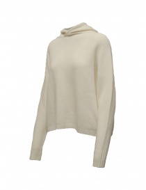 Ma'ry'ya hooded sweater in ivory white wool buy online