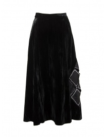 Womens skirts online: A Tentative Atelier Geno black velvet skirt with perforated pattern