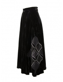 A Tentative Atelier Geno black velvet skirt with perforated pattern