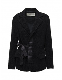 Womens suit jackets online: A Tentative Atelier blazer in black lace with satin ribbon