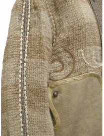 Commun's bomber jacket in beige embroidered raw wool