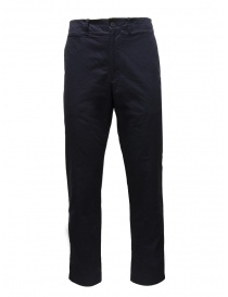 Mens trousers online: Monobi Bio Gabardine Origin Chino blue cotton trousers