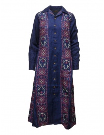 Kapital long shirt dress in blue and red linen K2305OP172 RED order online
