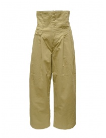 Womens trousers online: Kapital Baron beige high-waisted wide pants