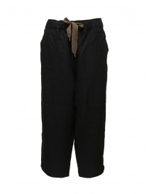 Womens trousers online: Kapital Casa black heavy linen pants