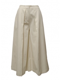 Womens trousers online: Dune_ Ivory white twill culotte trousers