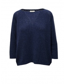 Ma'ry'ya blue cotton blend boxy sweater YMK013 A6BLUE order online