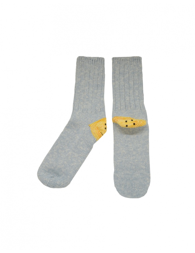 Kapital Happy Heel light blue socks with smiley heels EK-1363 SAX socks online shopping