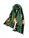 Kapital Dragon Dance black scarf with green dragon buy online K2310XG532 BLACK