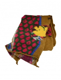 Kapital mustard colored scarf with green and fucsia dragon price