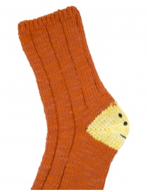 Kapital orange socks with smiley heels socks buy online