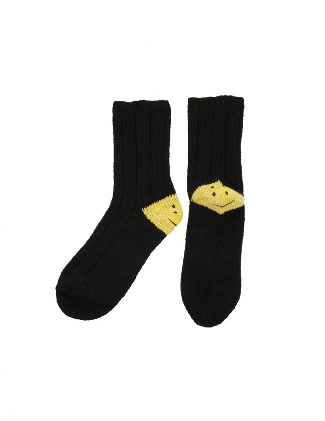 Kapital black socks with smiley heels EK-1378 BLACK socks online shopping