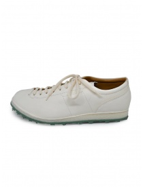 Shoto white horse leather sneakers with turquoise sole price