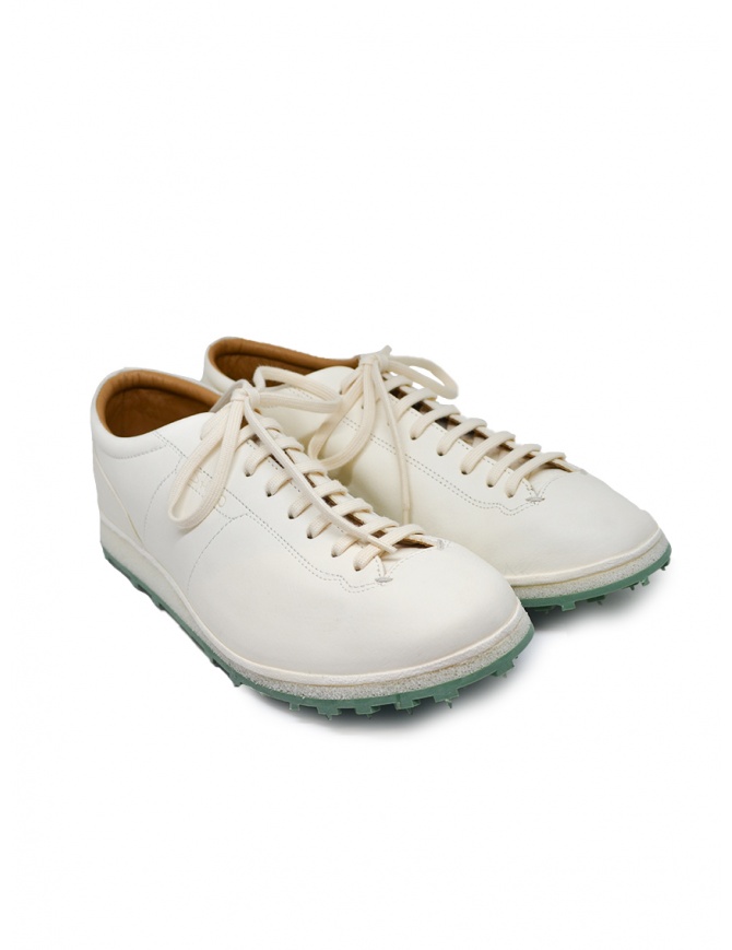 Shoto sneakers in pelle di cavallo bianche con suola turchese 7654 HORSE DEEPL BIANCO calzature uomo online shopping