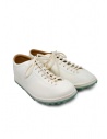 Shoto sneakers in pelle di cavallo bianche con suola turchese acquista online 7654 HORSE DEEPL BIANCO