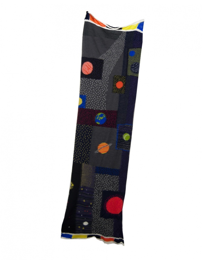 Kapital Universe Gabbeh wool scarf with planets EK-1544 BLK scarves online shopping