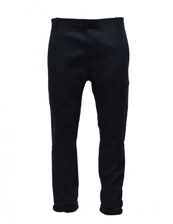 Label Under Construction pantaloni in lino neri 43FMPN170 MER/BK BLACK SRL pantaloni uomo online shopping