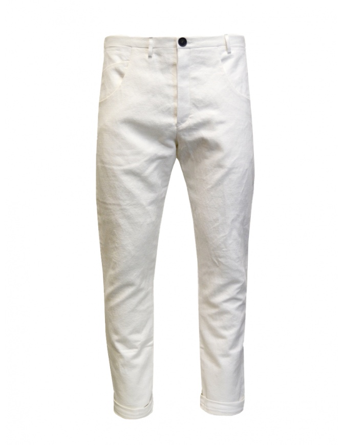 Label Under Construction pantaloni bianchi 43FMPN169 VAL/OW OPT.WHITE pantaloni uomo online shopping