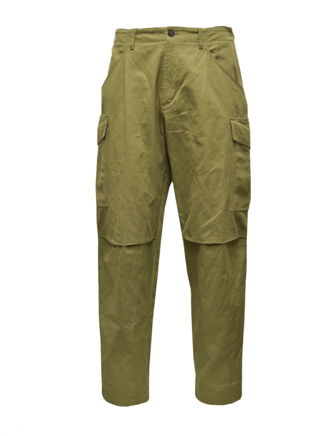 Monobi Herringbone cargo pants in frog green 15278147 VERDE RANA 27530 mens trousers online shopping