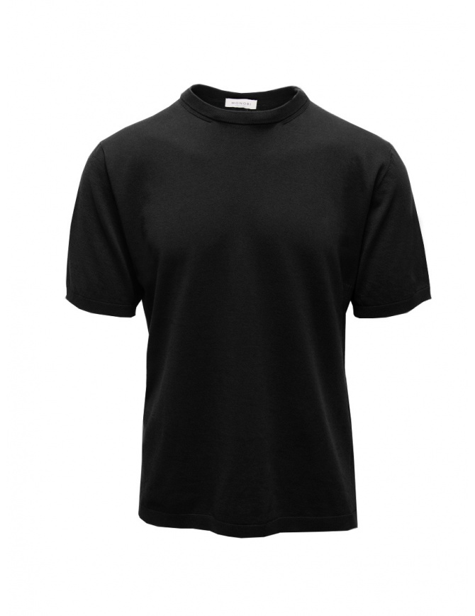 Monobi T-shirt in maglia di cotone organico nera 15391517 NERO 5100 t shirt uomo online shopping