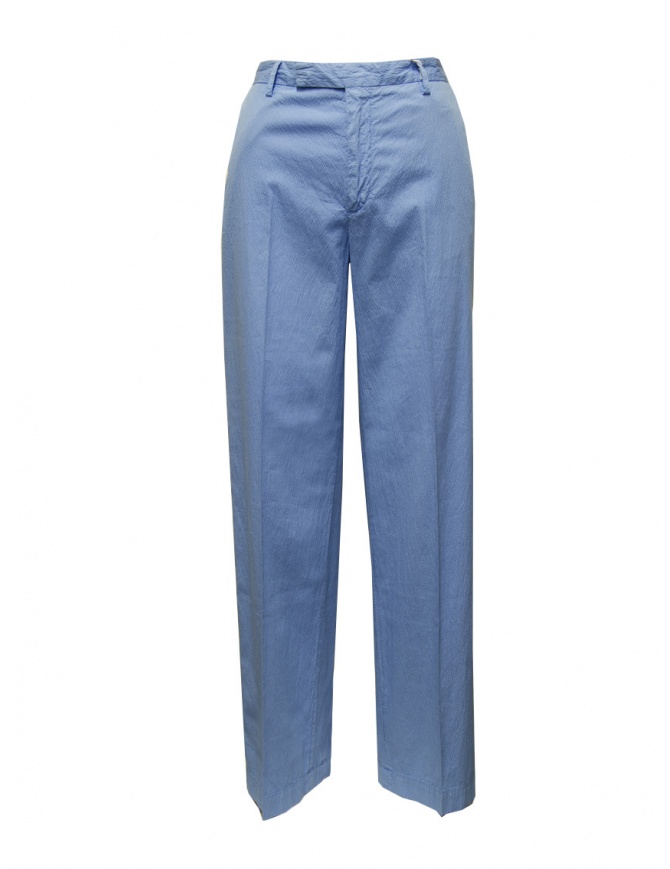 Cellar Door Jona light blue granulated effect pants JONA VIVID BLUE RF673 64 womens dresses online shopping