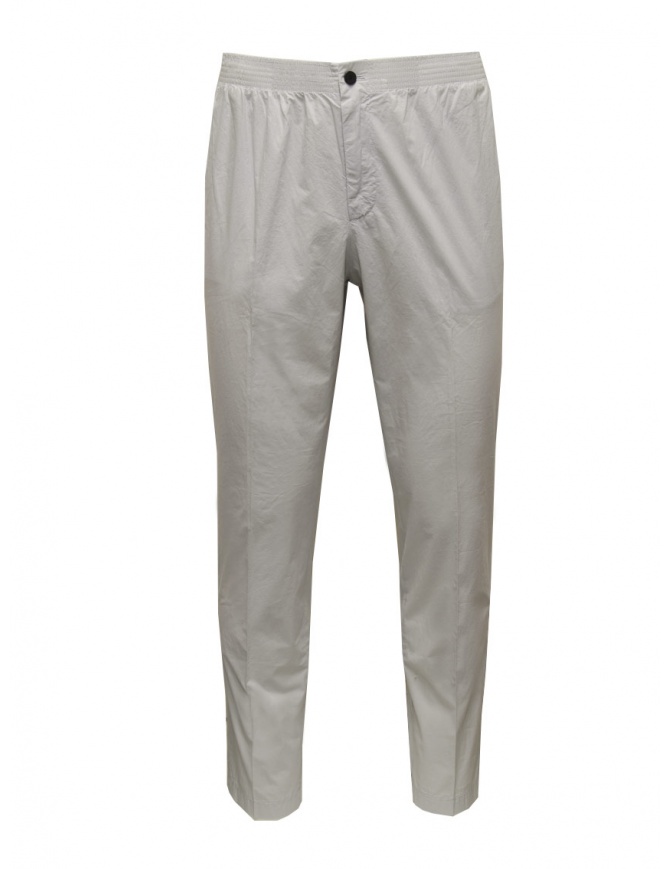 Cellar Door Ciak pantaloni in cotone grigio ghiaccio con elastico CIAK TAP. HIGH-RISE RF692 92 pantaloni uomo online shopping