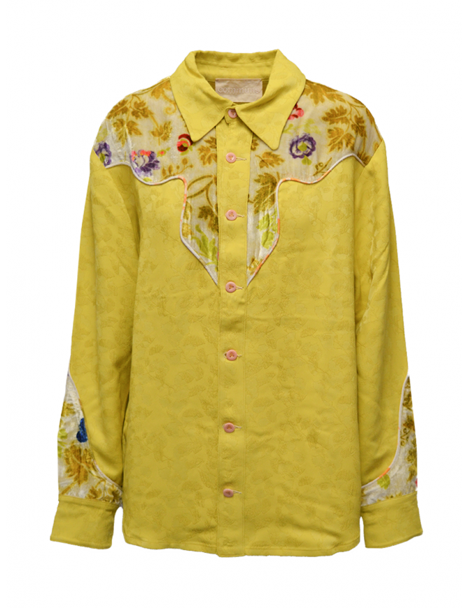 Commun's yellow Lemon-Flora shirt C115A LEMON-FLORA womens shirts online shopping